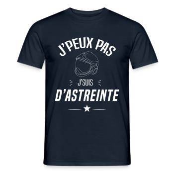 J'peux pas je suis d'astreinte pompier - T-shirt homme - marine - Devant - AI Model Male 178 light (178cm)