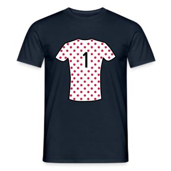 Rot gepunktetes Trikot - Männer T-Shirt - Navy - Vorne - AI Model Male 178 light (178cm)