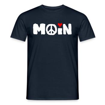 Peace Frieden Freiheit Liebe Moin - Männer T-Shirt - Navy - Vorne - AI Model Male 178 light (178cm)