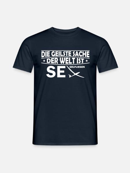 geilstes sache ist Segelfliegen Geschenk Segelflug - Männer T-Shirt - Navy