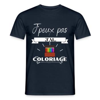 J peux pas jai coloriage - T-shirt homme - marine - Devant - AI Model Male 178 light (178cm)