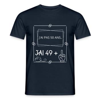 J AI PAS 50 ANS - T-shirt homme - marine - Devant - AI Model Male 178 light (178cm)