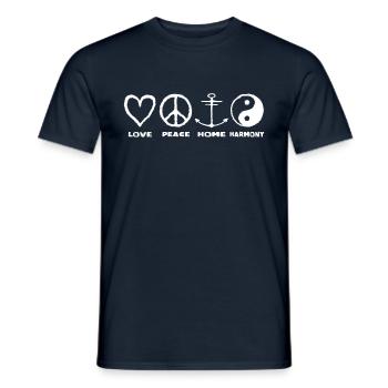 Peace Peace Freedom Love - Men's T-Shirt - navy - Front - AI Model Male 178 light (178cm)
