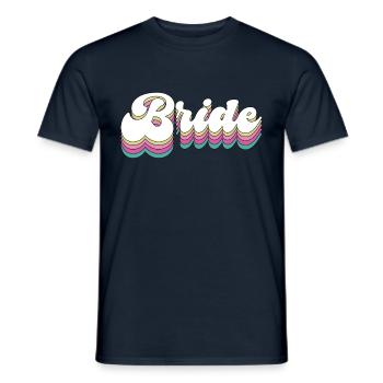 Mariée Vintage Lettrage Rétro Enterrement de vie de garçon Proposition engagée - T-shirt homme - marine - Devant - AI Model Male 178 light (178cm)