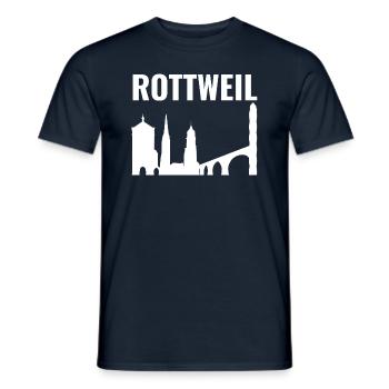 Rottweil Skyline - Männer T-Shirt - Navy - Vorne - AI Model Male 178 light (178cm)