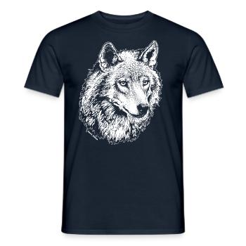 Wolf - Männer T-Shirt - Navy - Vorne - AI Model Male 178 light (178cm)