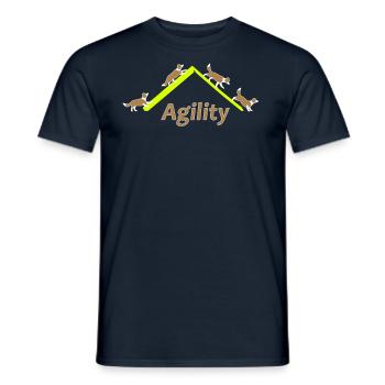 Agility 4x Border Collie - Männer T-Shirt - Navy - Vorne - AI Model Male 178 light (178cm)