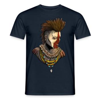 Amerikanischer Ureinwohner - Wilder Westen - Männer T-Shirt - Navy - Vorne - AI Model Male 178 light (178cm)