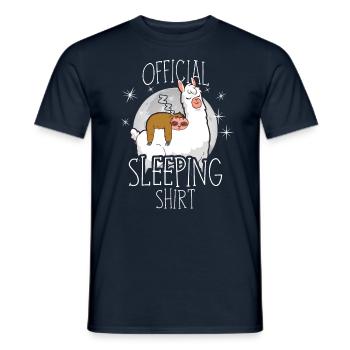 Chemise de couchage officielle Chemise de nuit Lama Sloth - T-shirt homme - marine - Devant - AI Model Male 178 light (178cm)
