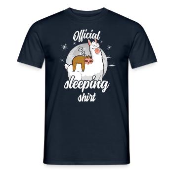Chemise de couchage officielle Chemise de nuit Lama Sloth - T-shirt homme - marine - Devant - AI Model Male 178 light (178cm)