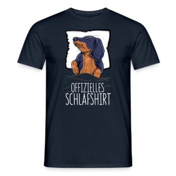 Offizielles Schlafshirt Dackel Hund Schlafanzug - Männer T-Shirt - Navy - Vorne - AI Model Male 178 light (178cm)