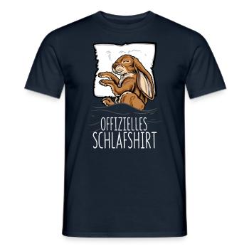Offizielles Schlafshirt Hase Kaninchen Schlafanzug - Männer T-Shirt - Navy - Vorne - AI Model Male 178 light (178cm)
