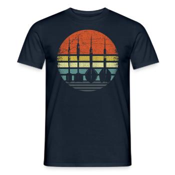 Retro Dartpfeile Vintage Dart Flights Darts - Männer T-Shirt - Navy - Vorne - AI Model Male 178 light (178cm)