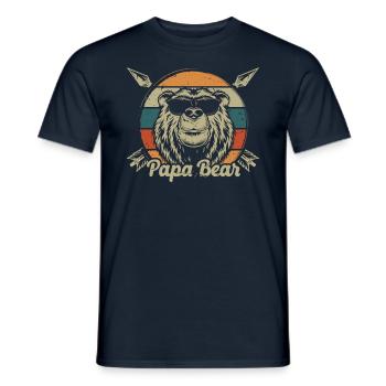 Vatertag Papabear Papa Retro Vintage - Männer T-Shirt - Navy - Vorne - AI Model Male 178 light (178cm)