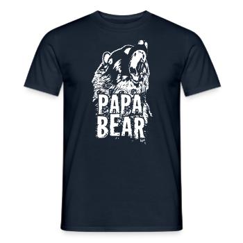 Vatertag Papabear Papa Retro Vintage - Männer T-Shirt - Navy - Vorne - AI Model Male 178 light (178cm)