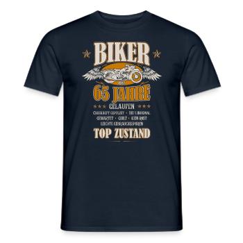65. Geburtstag Mann Geschenk lustig Biker Motorrad - Männer T-Shirt - Navy - Vorne - AI Model Male 178 light (178cm)