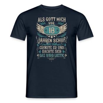 Als Gott mich vor 18 Jahren schuf 18. Geburtstag - Männer T-Shirt - Navy - Vorne - AI Model Male 178 light (178cm)