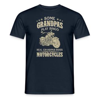 Some Grandpas Play Bingo Real Ride Motorcycle - Männer T-Shirt - Navy - Vorne - AI Model Male 178 light (178cm)