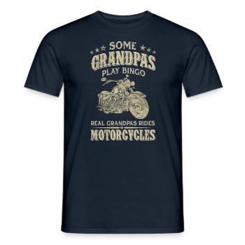 Some Grandpas Play Bingo Real Ride Motorcycle - Männer T-Shirt - Navy - Vorne - AI Model Male 178 light (178cm)