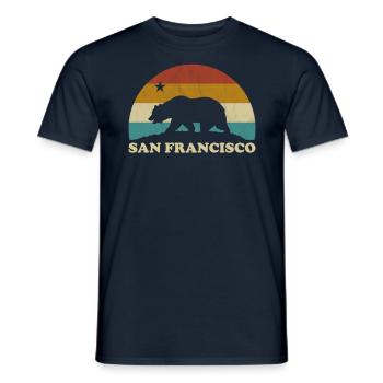 San Francisco California vintage retro - Men's T-Shirt - navy - Front - AI Model Male 178 light (178cm)