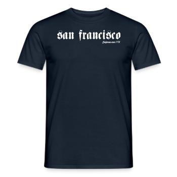 San Francisco California vintage retro - Men's T-Shirt - navy - Front - AI Model Male 178 light (178cm)
