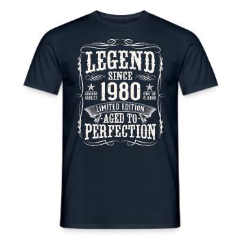 Legend 1980 Vintage Birthday Gift - Men's T-Shirt - navy - Front - AI Model Male 178 light (178cm)