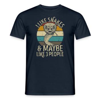 Schlangen Schlange retro vintage lustig Spruch - Männer T-Shirt - Navy - Vorne - AI Model Male 178 light (178cm)