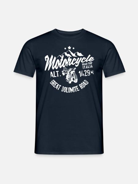 Motorrad Roadtrip Italia Great Dolomite Road - Männer T-Shirt - Navy