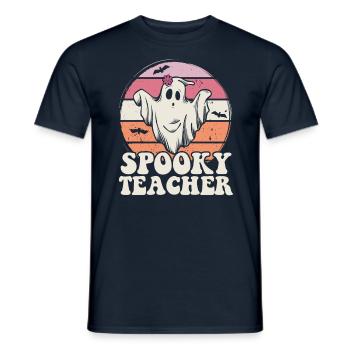 Teacher Halloween Ghost Spooky Teacher - T-shirt uomo - navy - Fronte - AI Model Male 178 light (178cm)