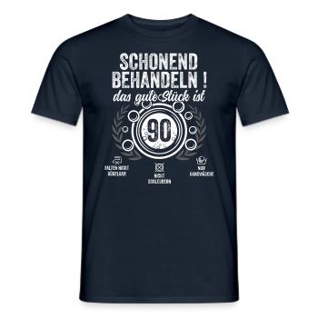 Schonend Behandeln neunzig Geschenk 90 Geburtstag - Männer T-Shirt - Navy - Vorne - AI Model Male 178 light (178cm)