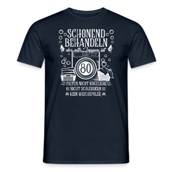 Schonend Behandeln achtzig Geschenk 80 Geburtstag - Männer T-Shirt - Navy - Vorne - AI Model Male 178 light (178cm)