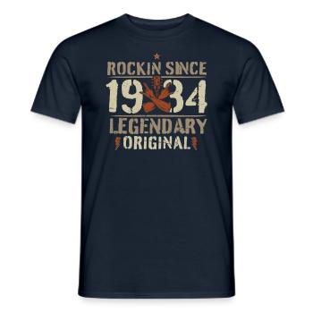 1934 88 Jahre Rock and Roll Geburtstag Geschenk - Men's T-Shirt - navy - Front - AI Model Male 178 light (178cm)