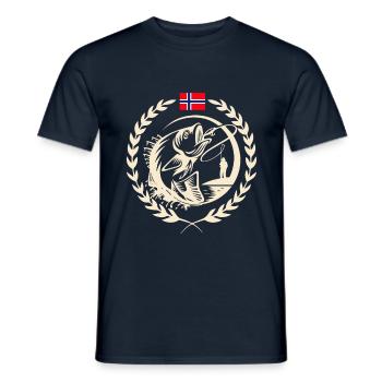 Norvège Pêche - T-shirt homme - marine - Devant - AI Model Male 178 light (178cm)