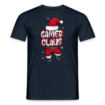 Gamer Claus Weihnachtsmann Kostüm Familien Outfit - Männer T-Shirt - Navy - Vorne - AI Model Male 178 light (178cm)