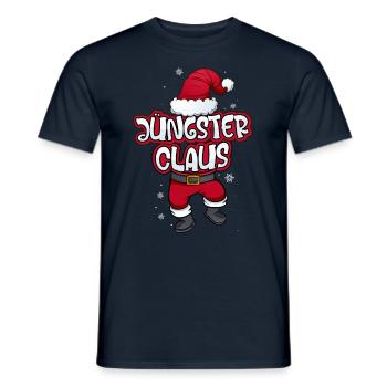 Jüngster Claus Weihnachtsmann Kostüm Familien - Männer T-Shirt - Navy - Vorne - AI Model Male 178 light (178cm)
