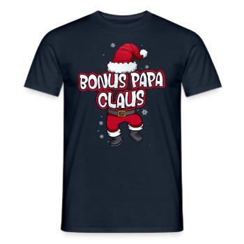 Bonus Papa Claus Weihnachtsmann Kostüm Familien - Männer T-Shirt - Navy - Vorne - AI Model Male 178 light (178cm)
