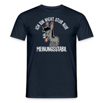 Ich bin nicht stur - nur meinungsstabil Esel - Männer T-Shirt - Navy - Vorne - AI Model Male 178 light (178cm)