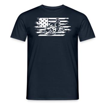 Snowmobile Snowmobiling sled motor sled - Männer T-Shirt - Navy - Vorne - AI Model Male 178 light (178cm)