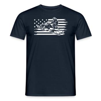 Snowmobile Snowmobiling sled motor sled - Männer T-Shirt - Navy - Vorne - AI Model Male 178 light (178cm)