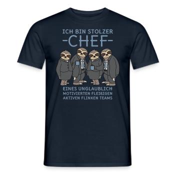 Stolzer Chef unglaublich fleißiges Team Faultiere - Männer T-Shirt - Navy - Vorne - AI Model Male 178 light (178cm)