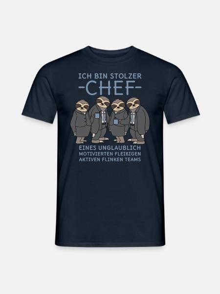 Stolzer Chef unglaublich fleißiges Team Faultiere - Männer T-Shirt - Navy