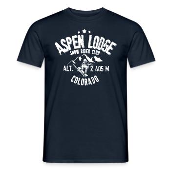 Aspen Lodge snow rider club - T-shirt homme - marine - Devant - AI Model Male 178 light (178cm)