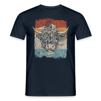 Scottish Highland Highland Cattle Highland - Men's T-Shirt - navy - Front - AI Model Male 178 light (178cm)