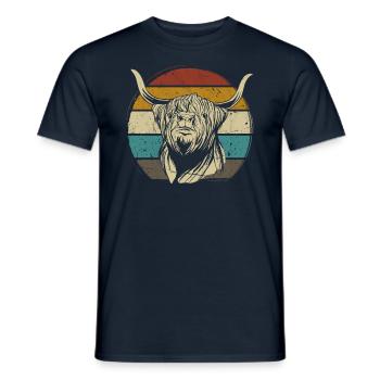 Scottish Highland Highland Cattle Highland - Men's T-Shirt - navy - Front - AI Model Male 178 light (178cm)