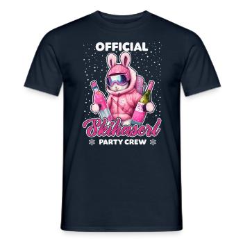 Skifahren Official Skihaserl Party Crew Apres Ski - Männer T-Shirt - Navy - Vorne - AI Model Male 178 light (178cm)