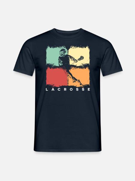 Lacrosse Lacrosse Spieler retro vintage - Männer T-Shirt - Navy