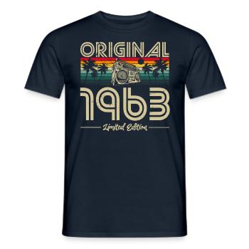 1963 Anniversaire né en 1963 Retro Vintage - T-shirt homme - marine - Devant - AI Model Male 178 light (178cm)