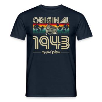 1943 Birthday born in 1943 Retro Vintage - Men's T-Shirt - navy - Front - AI Model Male 178 light (178cm)