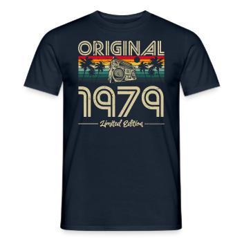 1979 Geburtstag geboren im Jahr 1979 Retro Vintage - Männer T-Shirt - Navy - Vorne - AI Model Male 178 light (178cm)