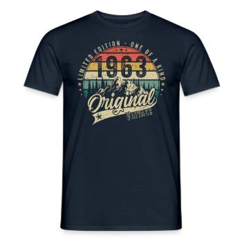 1963 Anniversaire né en 1963 Retro Vintage - T-shirt homme - marine - Devant - AI Model Male 178 light (178cm)